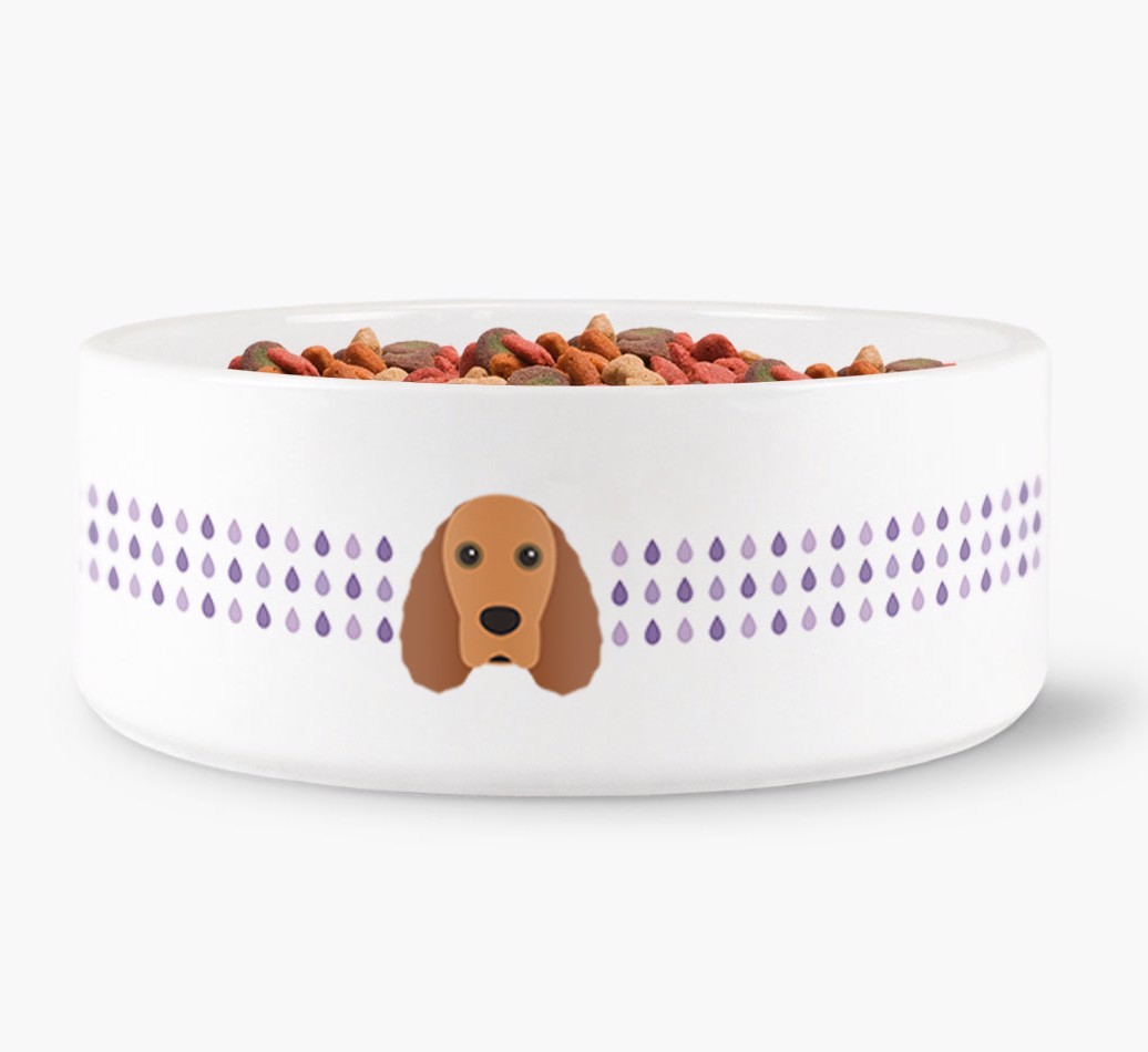 Droplets Water Bowl with {breedFullName} Icon