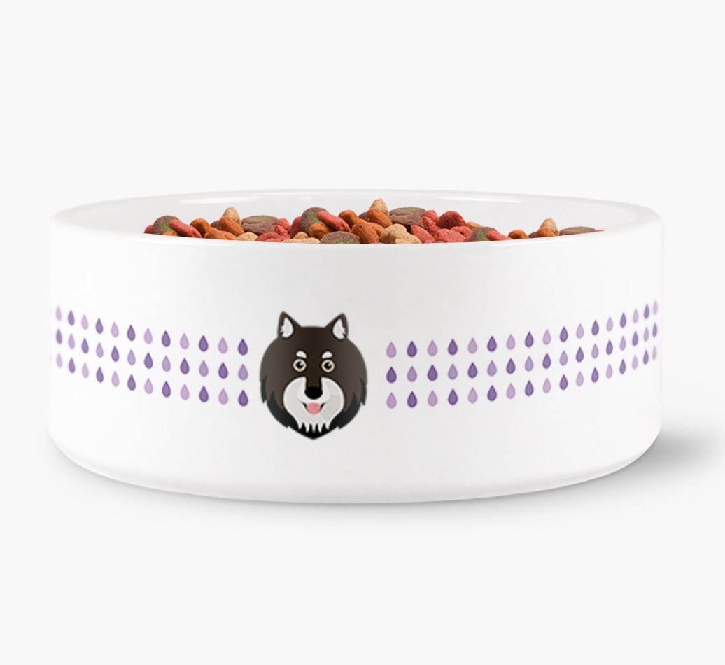 Droplets Water Bowl with {breedFullName} Icon