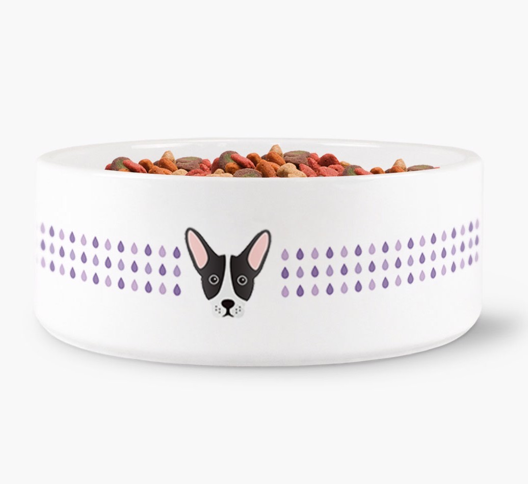 Droplets Water Bowl with {breedFullName} Icon