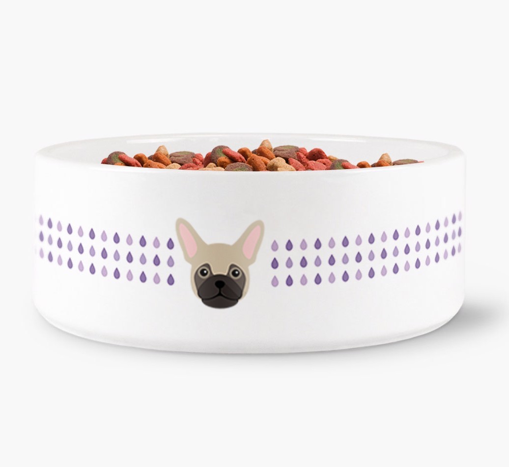 Droplets Water Bowl with {breedFullName} Icon