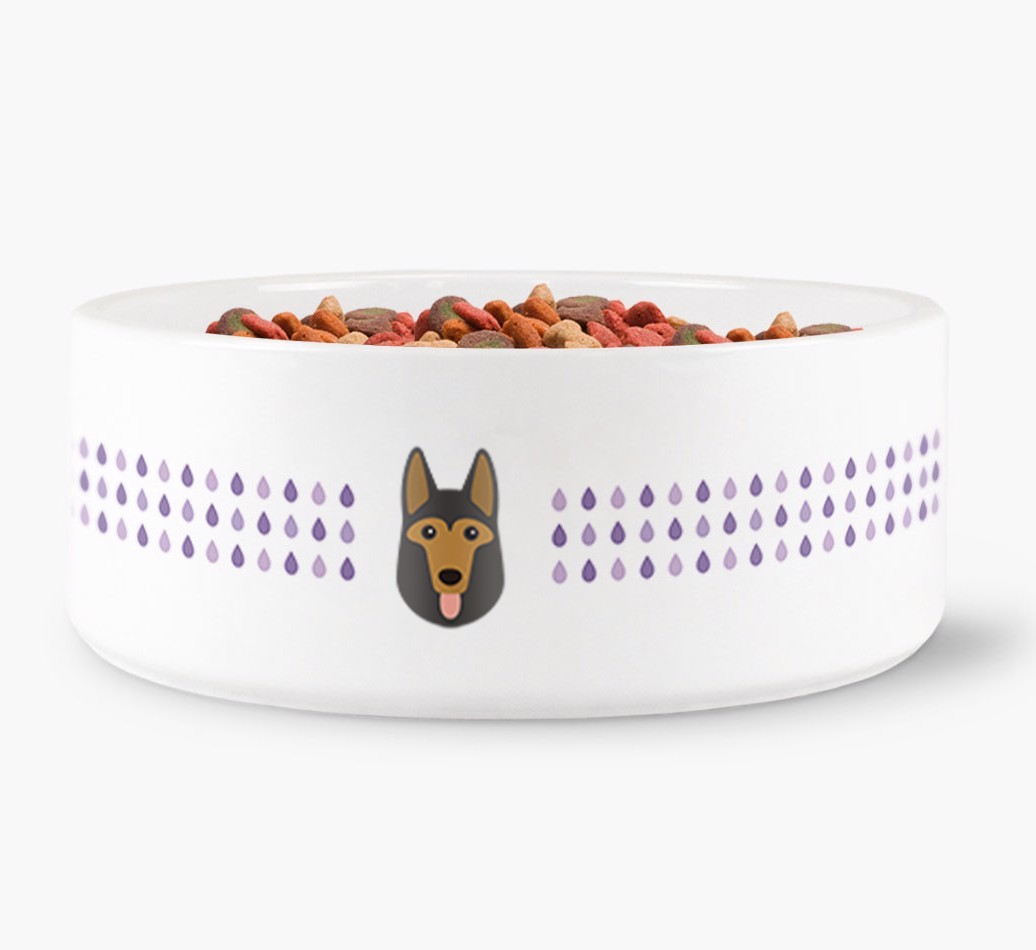 Droplets Water Bowl with {breedFullName} Icon