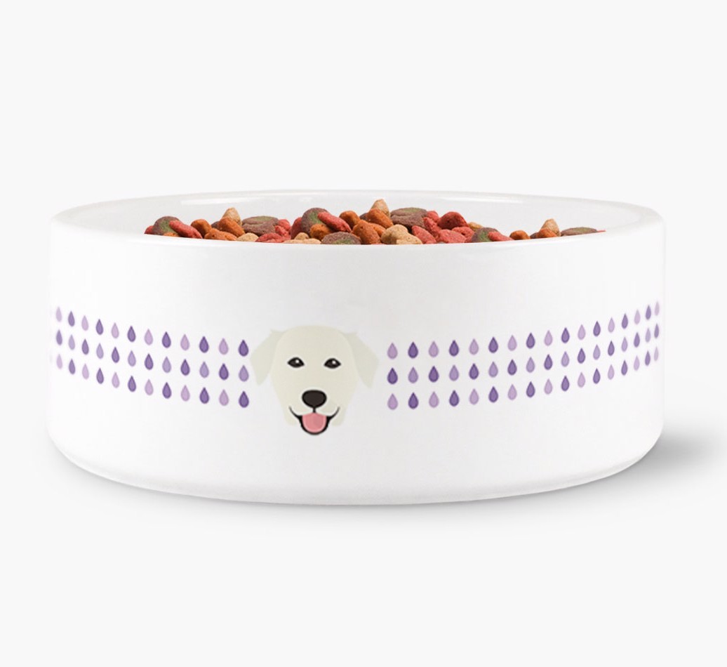 Droplets Water Bowl with {breedFullName} Icon