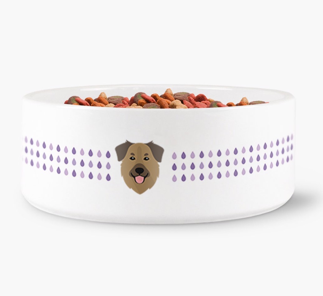 Droplets Water Bowl with {breedFullName} Icon