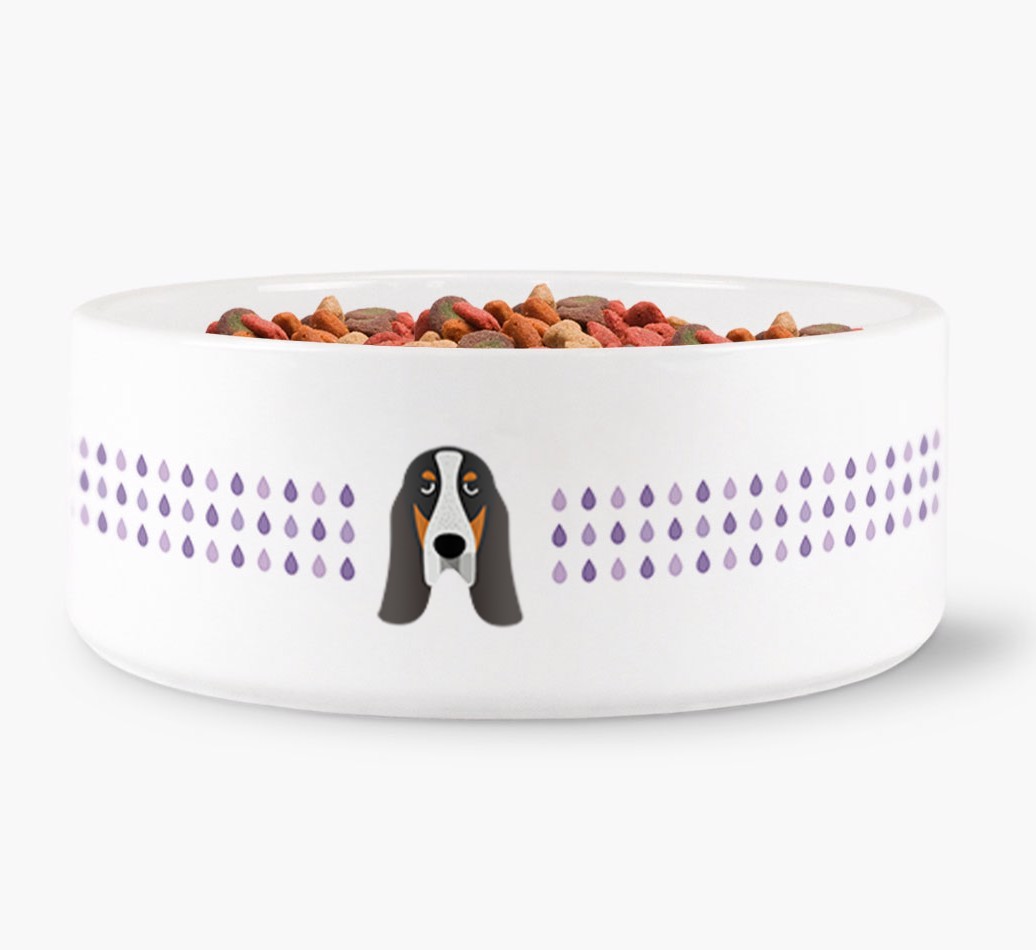 Droplets Water Bowl with {breedFullName} Icon