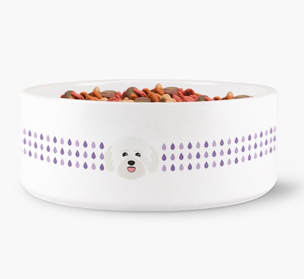 Droplets Water Bowl with {breedFullName} Icon