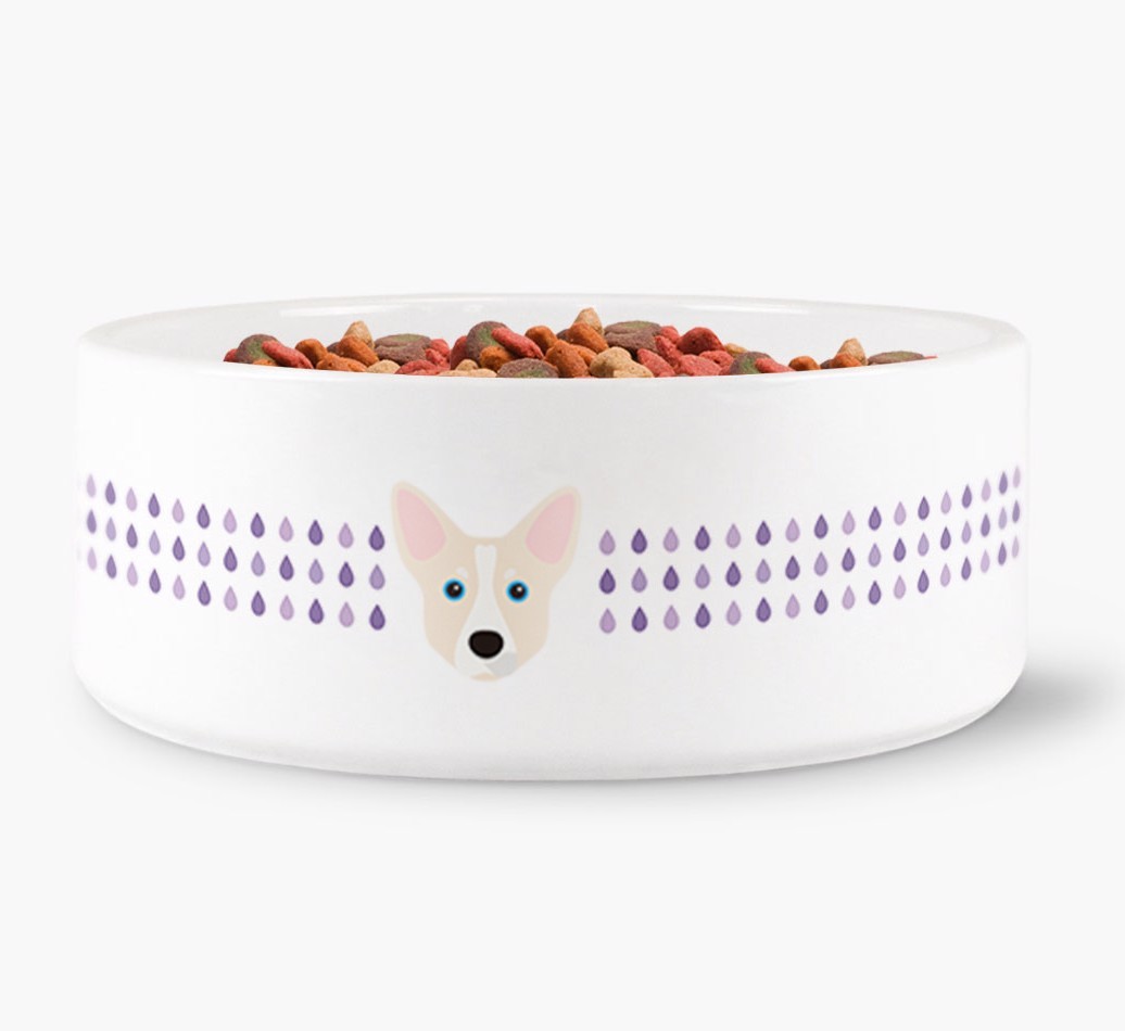 'Droplets' - Personalized Water Bowl for your {breedFullName}