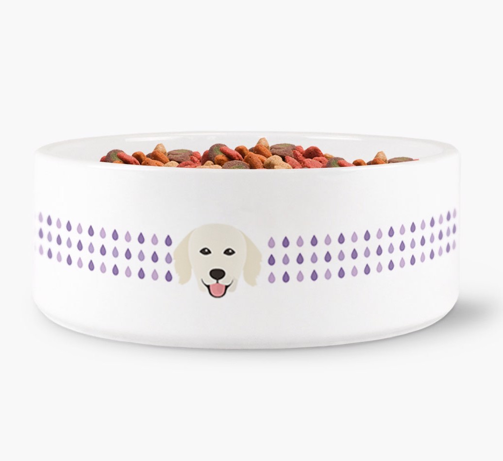 Droplets Water Bowl with {breedFullName} Icon
