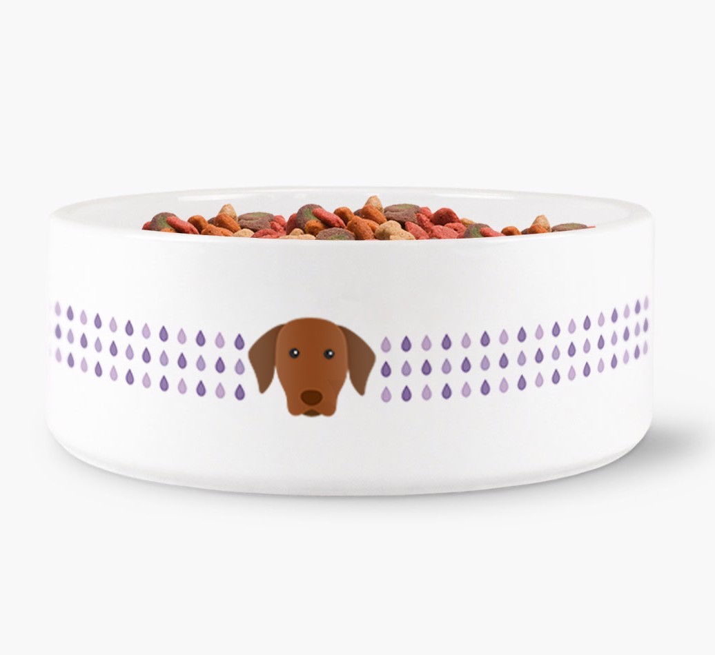 Droplets Water Bowl with {breedFullName} Icon