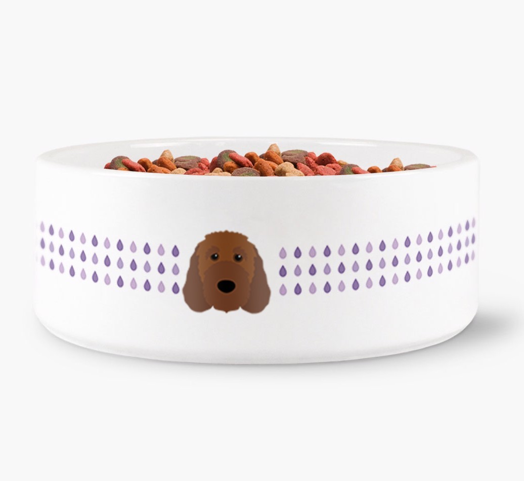 Droplets Water Bowl with {breedFullName} Icon
