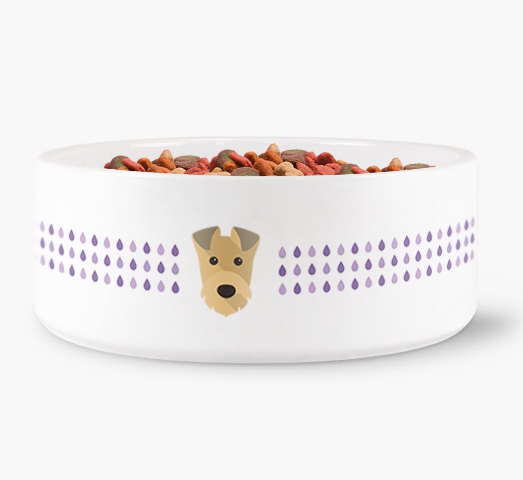 Droplets Water Bowl with {breedFullName} Icon