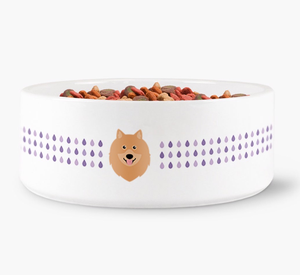 Droplets Water Bowl with {breedFullName} Icon