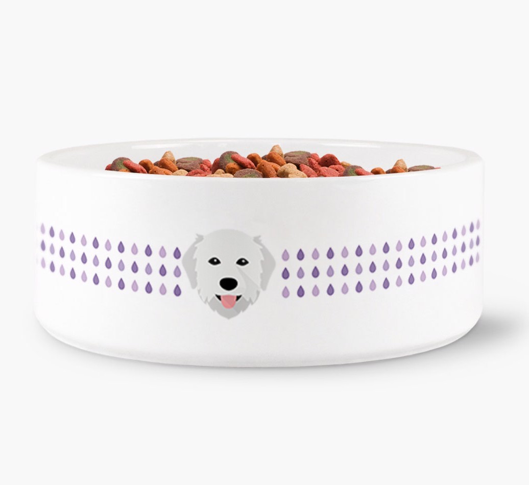 Droplets Water Bowl with {breedFullName} Icon
