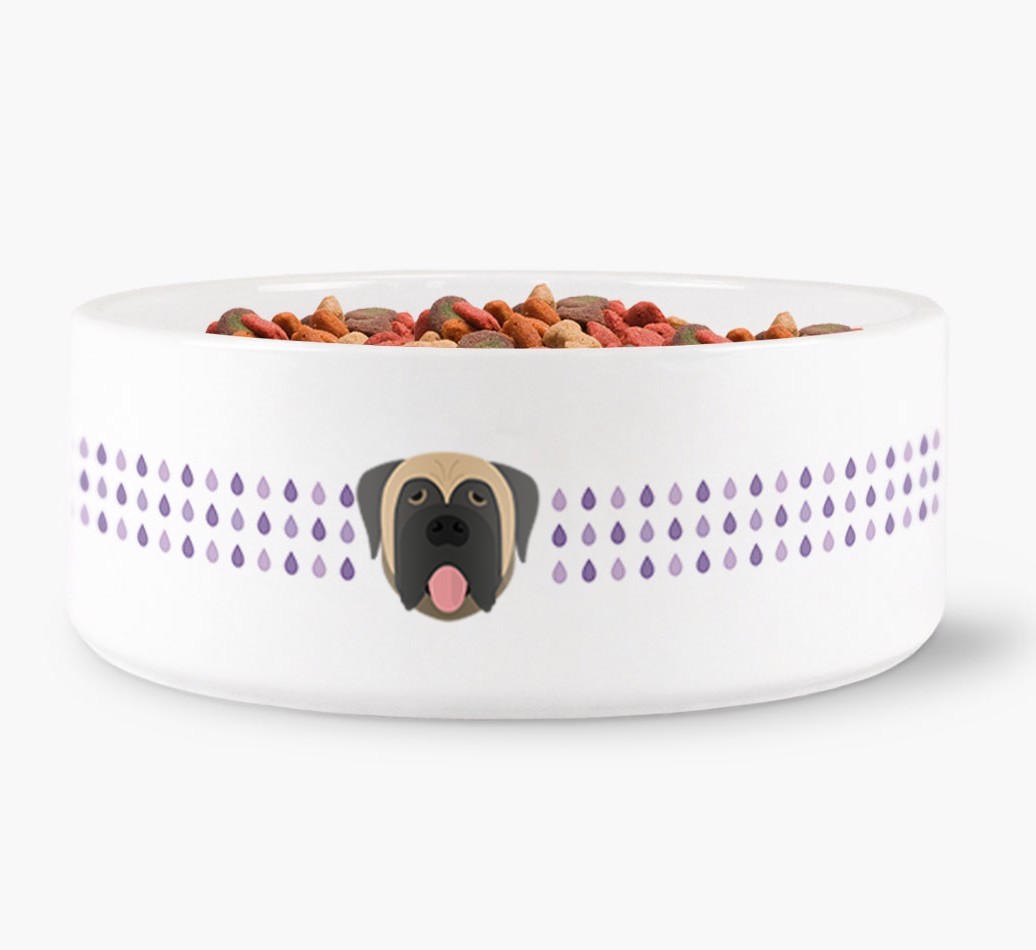 Droplets Water Bowl with {breedFullName} Icon