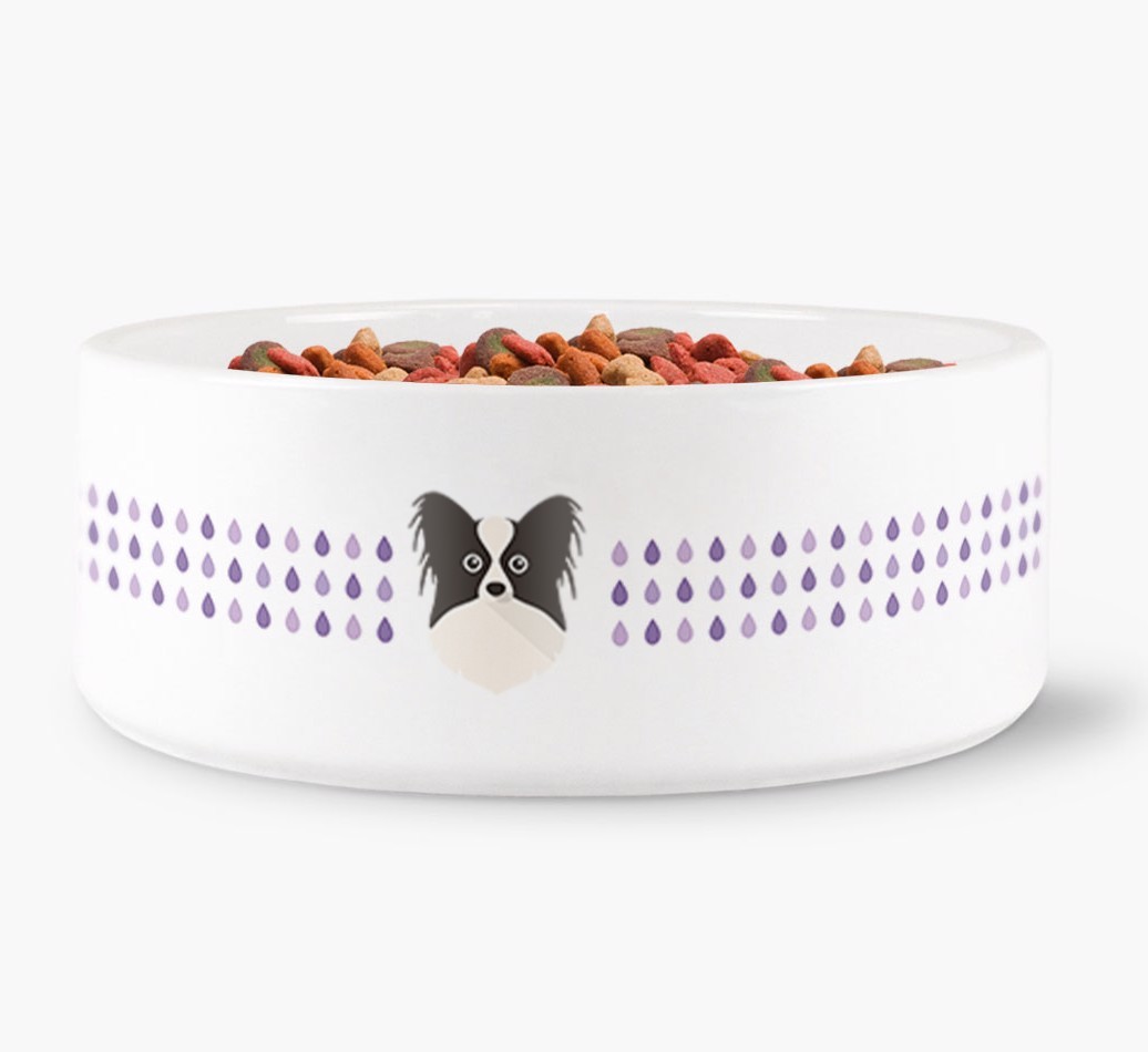 Droplets Water Bowl with {breedFullName} Icon