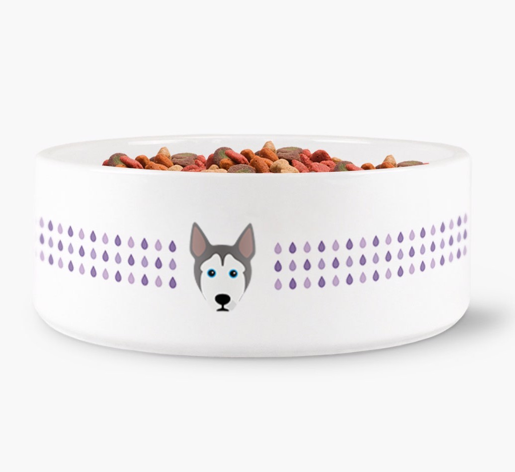 Droplets Water Bowl with {breedFullName} Icon