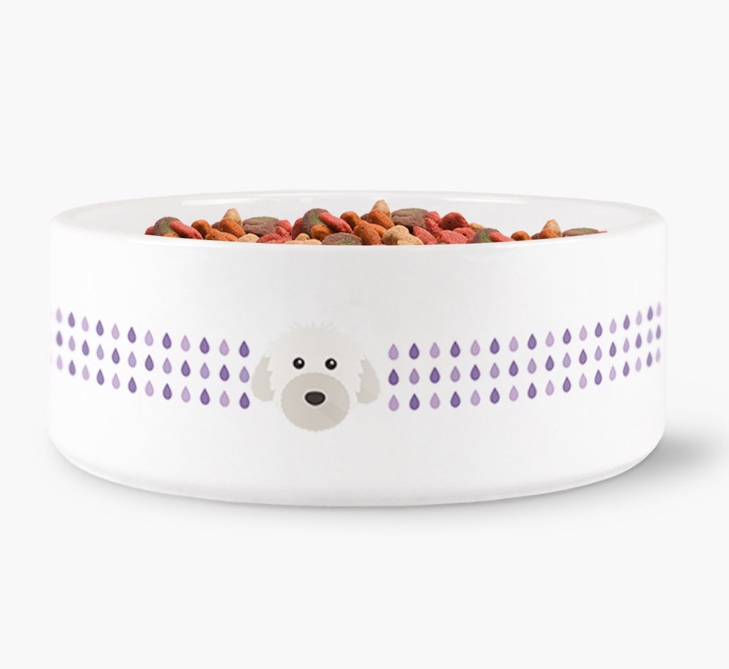 Droplets Water Bowl with {breedFullName} Icon