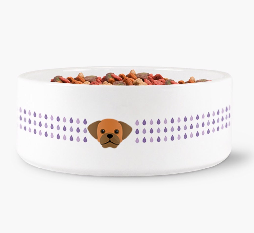 Droplets Water Bowl with {breedFullName} Icon