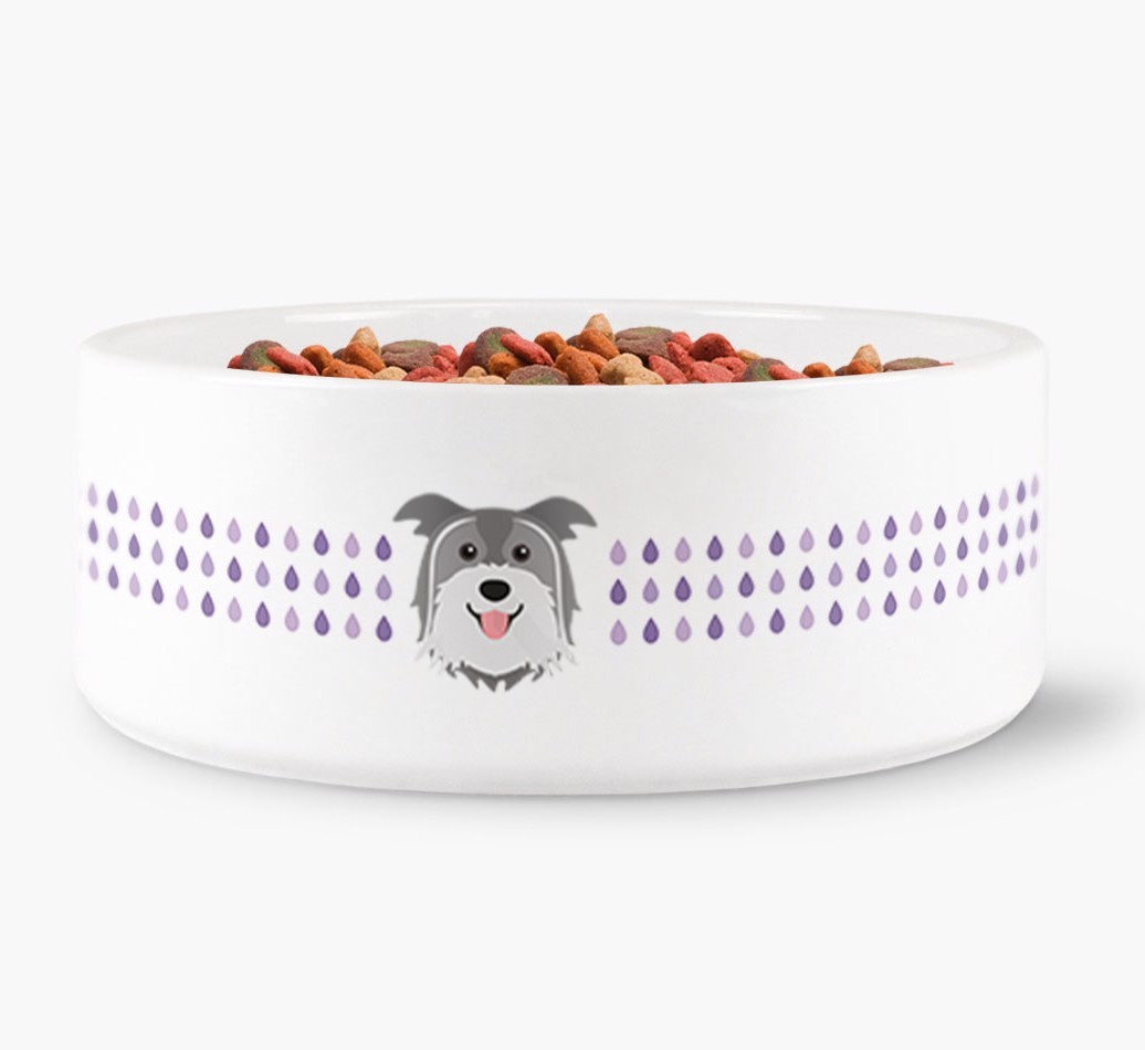 Droplets Water Bowl with {breedFullName} Icon
