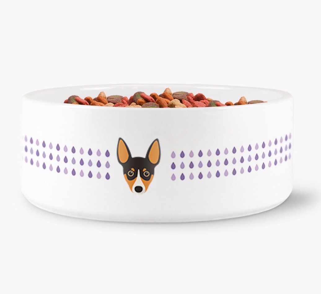 Droplets Water Bowl with {breedFullName} Icon