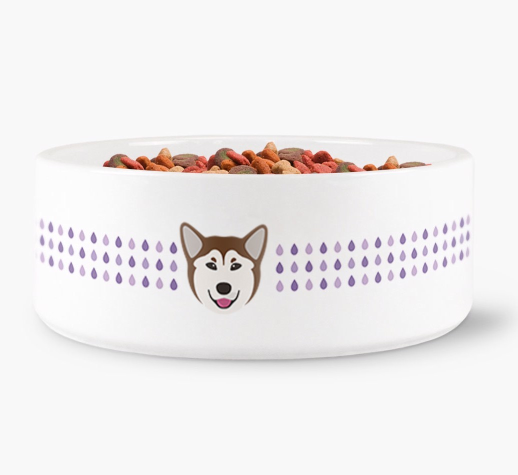 'Droplets' - Personalized Water Bowl for your {breedFullName}