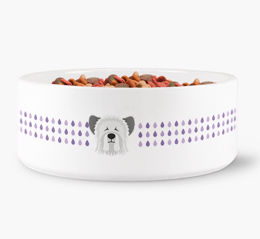 Droplets Water Bowl with {breedFullName} Icon