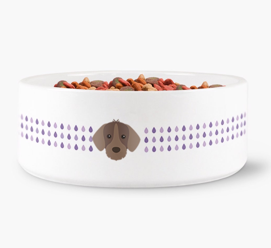 Droplets Water Bowl with {breedFullName} Icon
