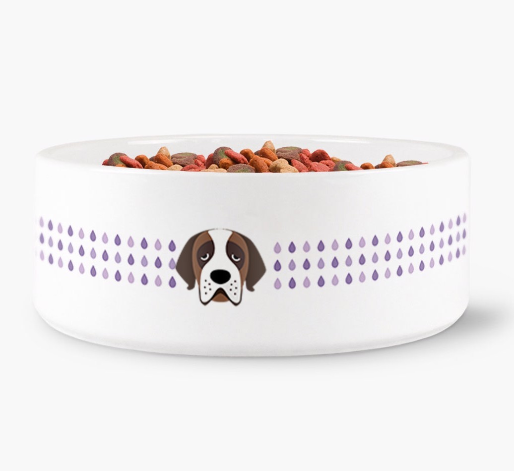 Droplets Water Bowl with {breedFullName} Icon