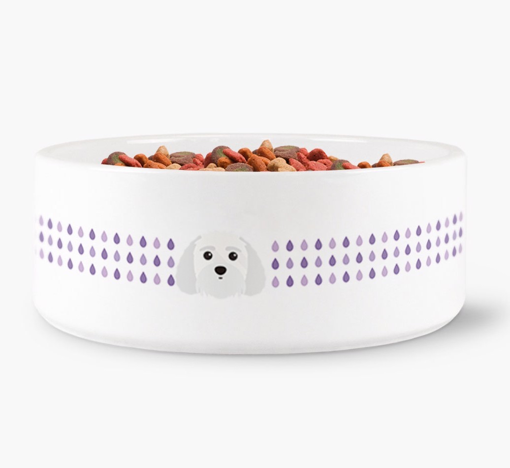 Droplets Water Bowl with {breedFullName} Icon