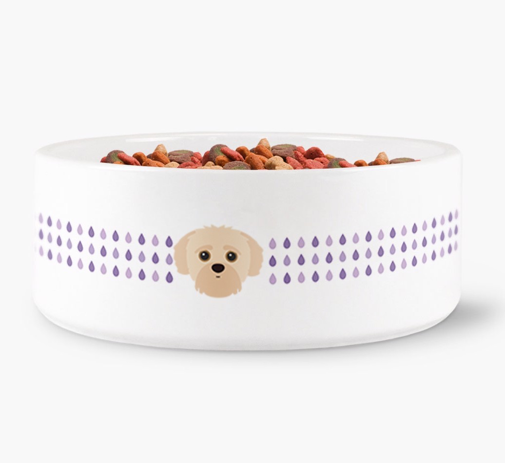 Droplets Water Bowl with {breedFullName} Icon