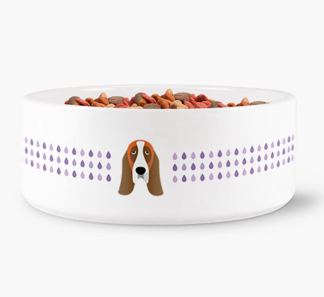 'Droplets' - Personalized Water Bowl for your {breedFullName}