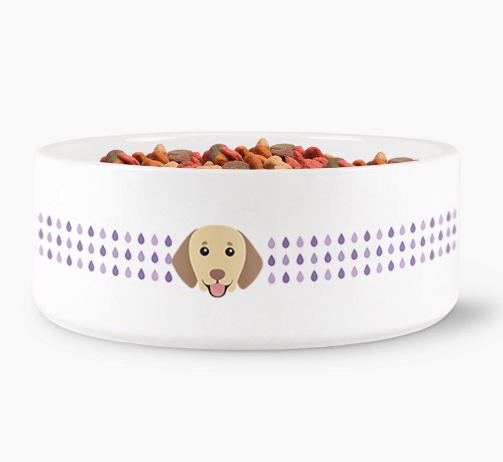 'Droplets' - Personalized Water Bowl for your {breedFullName}