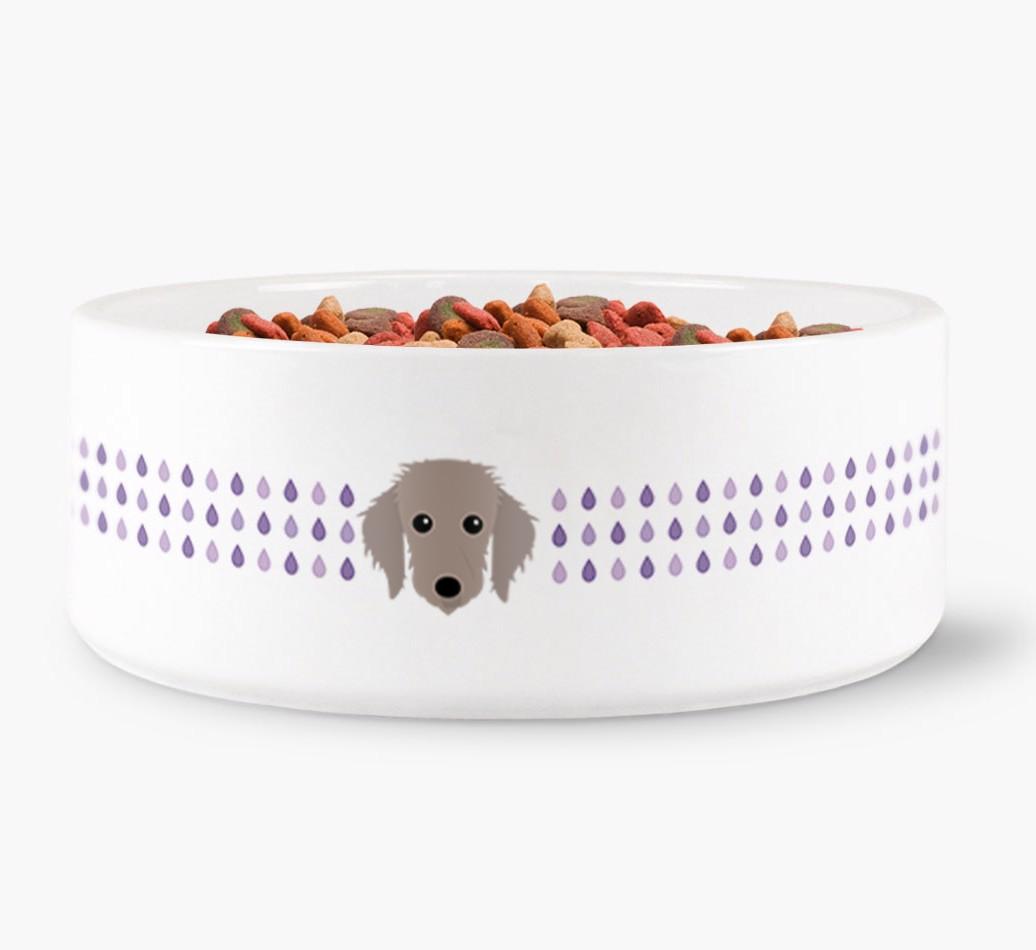 'Droplets' - Personalized Water Bowl for your {breedFullName}