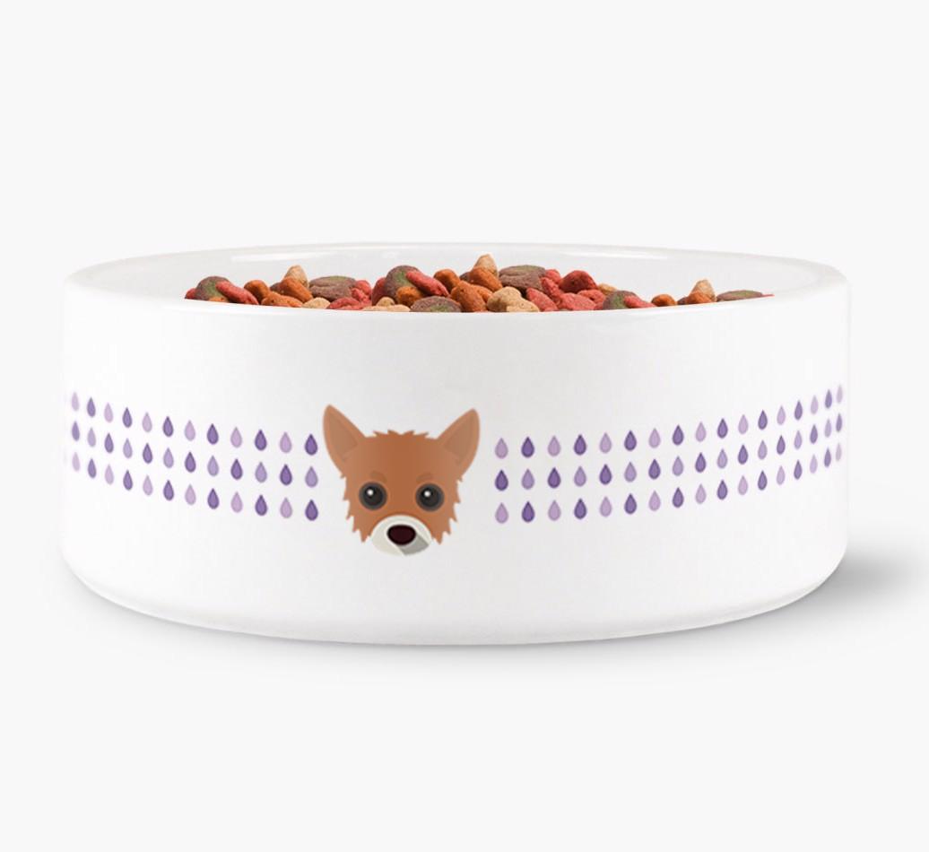 'Droplets' - Personalized Water Bowl for your {breedFullName}