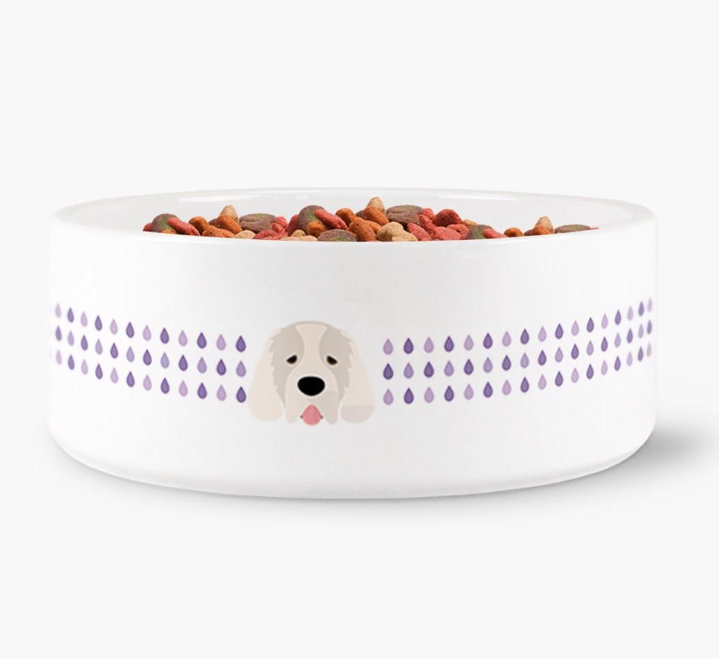 'Droplets' - Personalized Water Bowl for your {breedFullName}