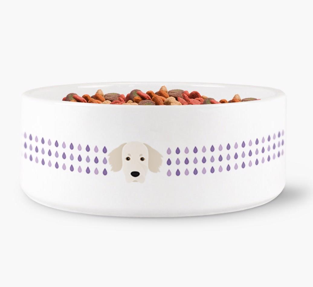 'Droplets' - Personalized Water Bowl for your {breedFullName}
