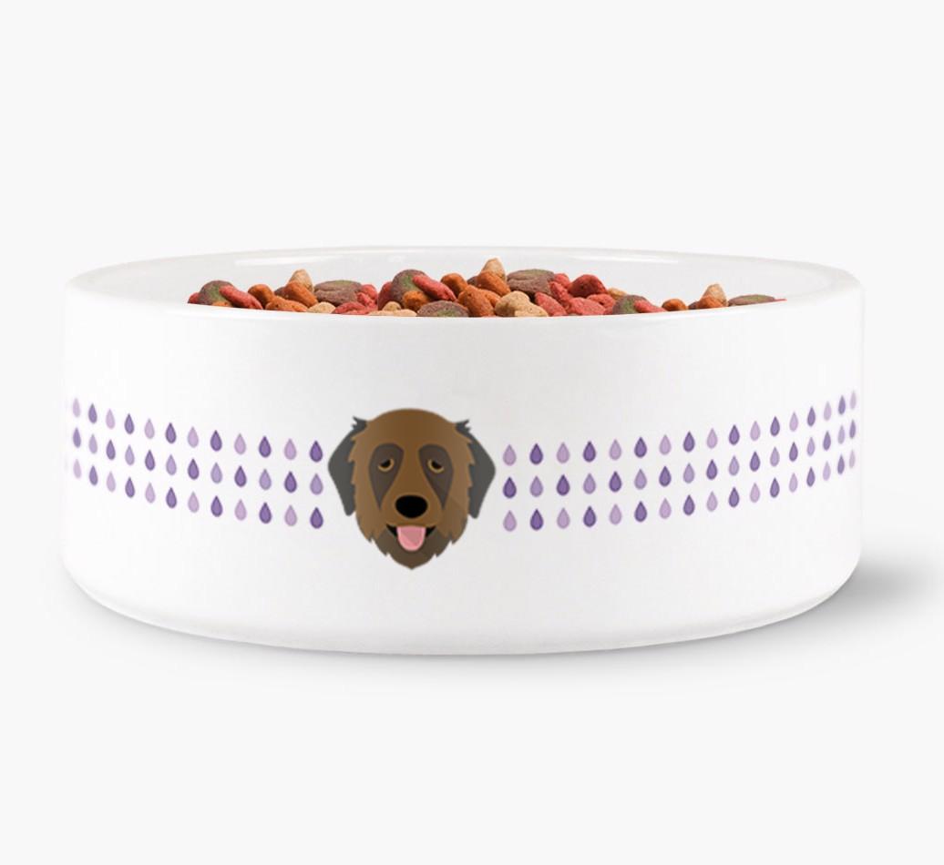 'Droplets' - Personalized Water Bowl for your {breedFullName}