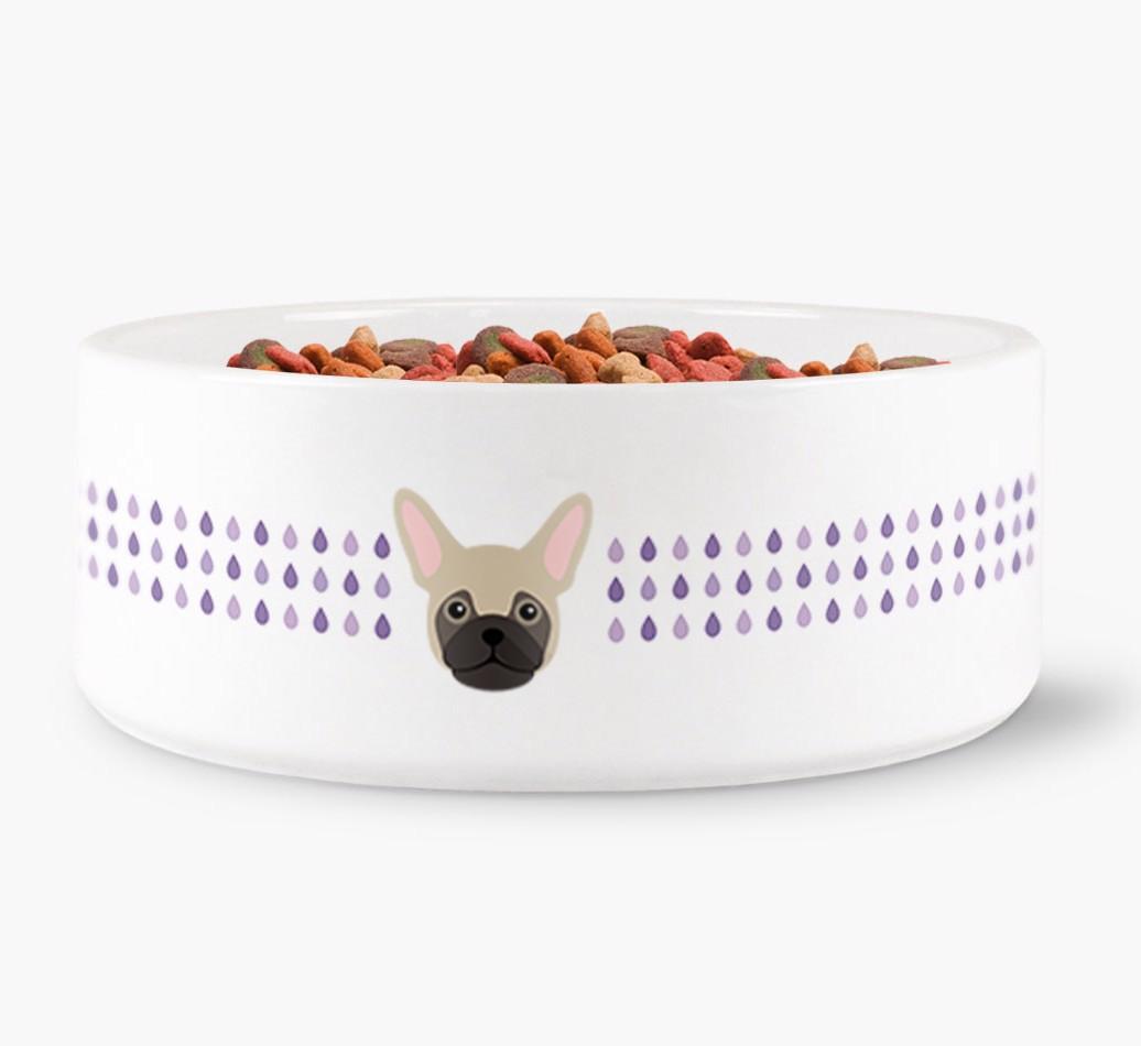 'Droplets' - Personalized Water Bowl for your {breedFullName}