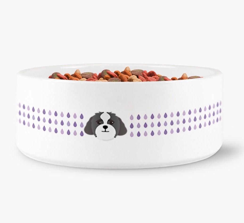 'Droplets' - Personalized Water Bowl for your {breedFullName}