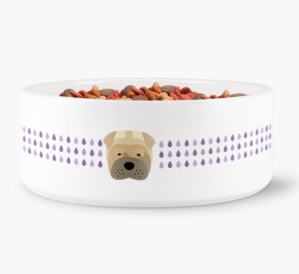 'Droplets' - Personalized Water Bowl for your {breedFullName}