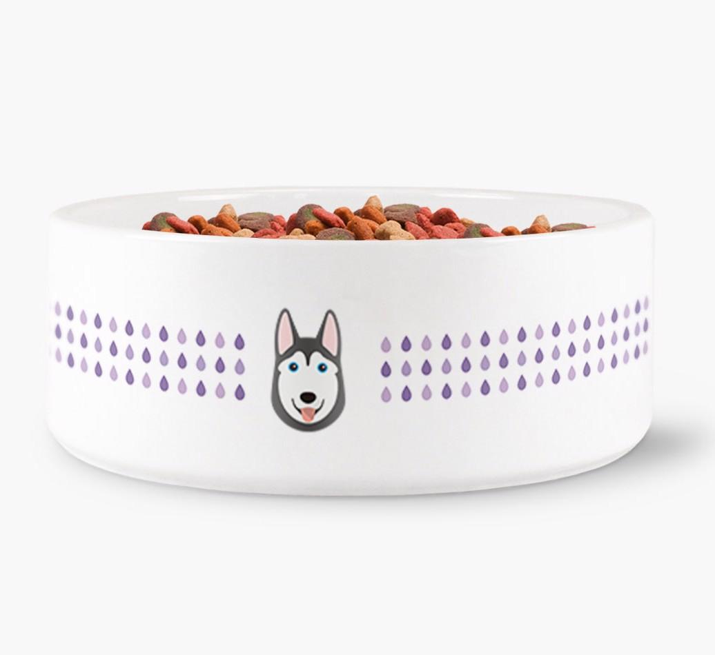 'Droplets' - Personalized Water Bowl for your {breedFullName}