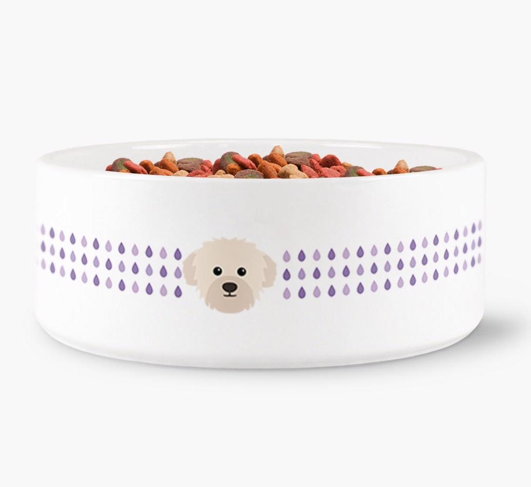 'Droplets' - Personalized Water Bowl for your {breedFullName}