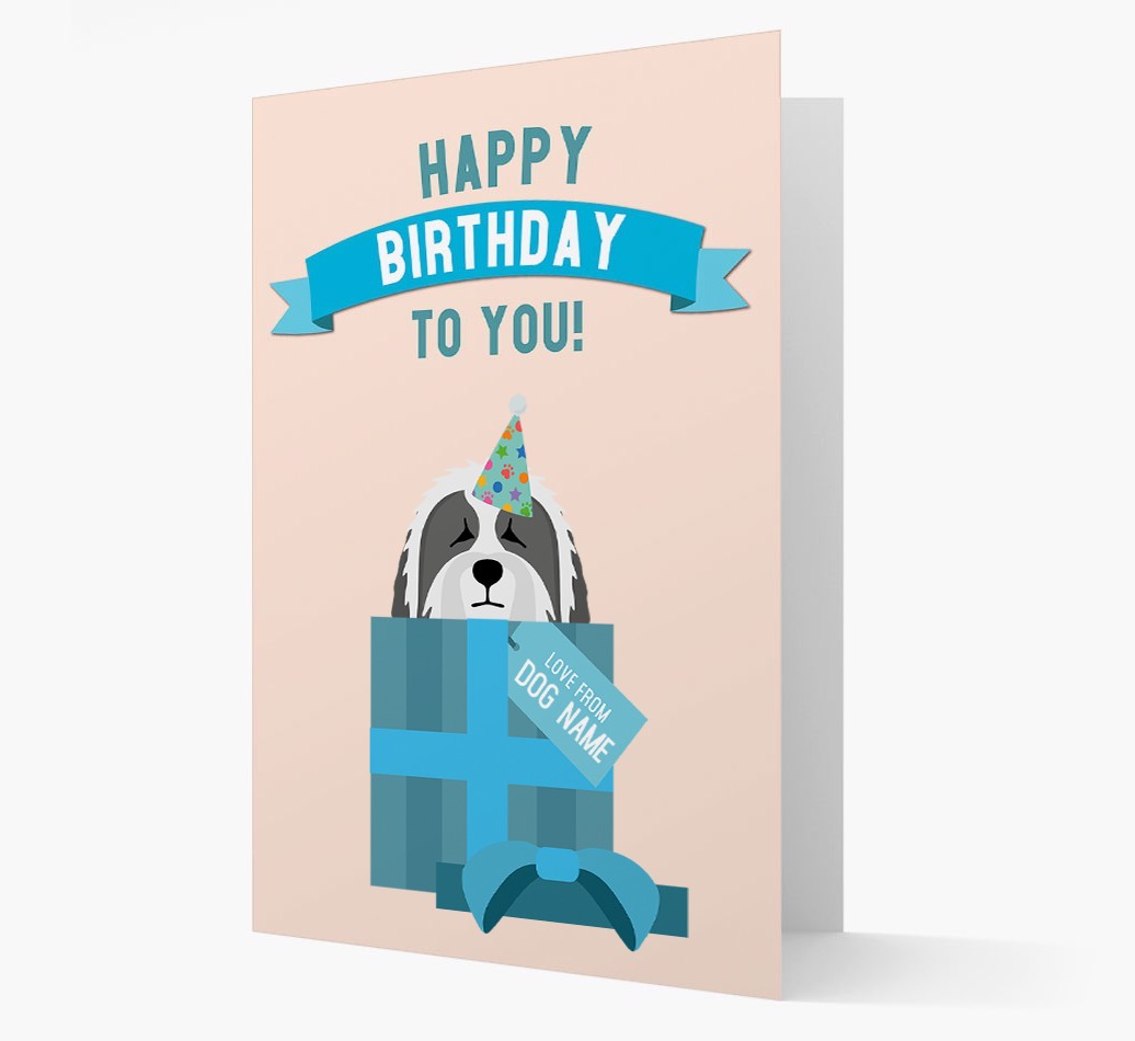 Personalised 'Happy Birthday to you! Love {dogsName}' Card