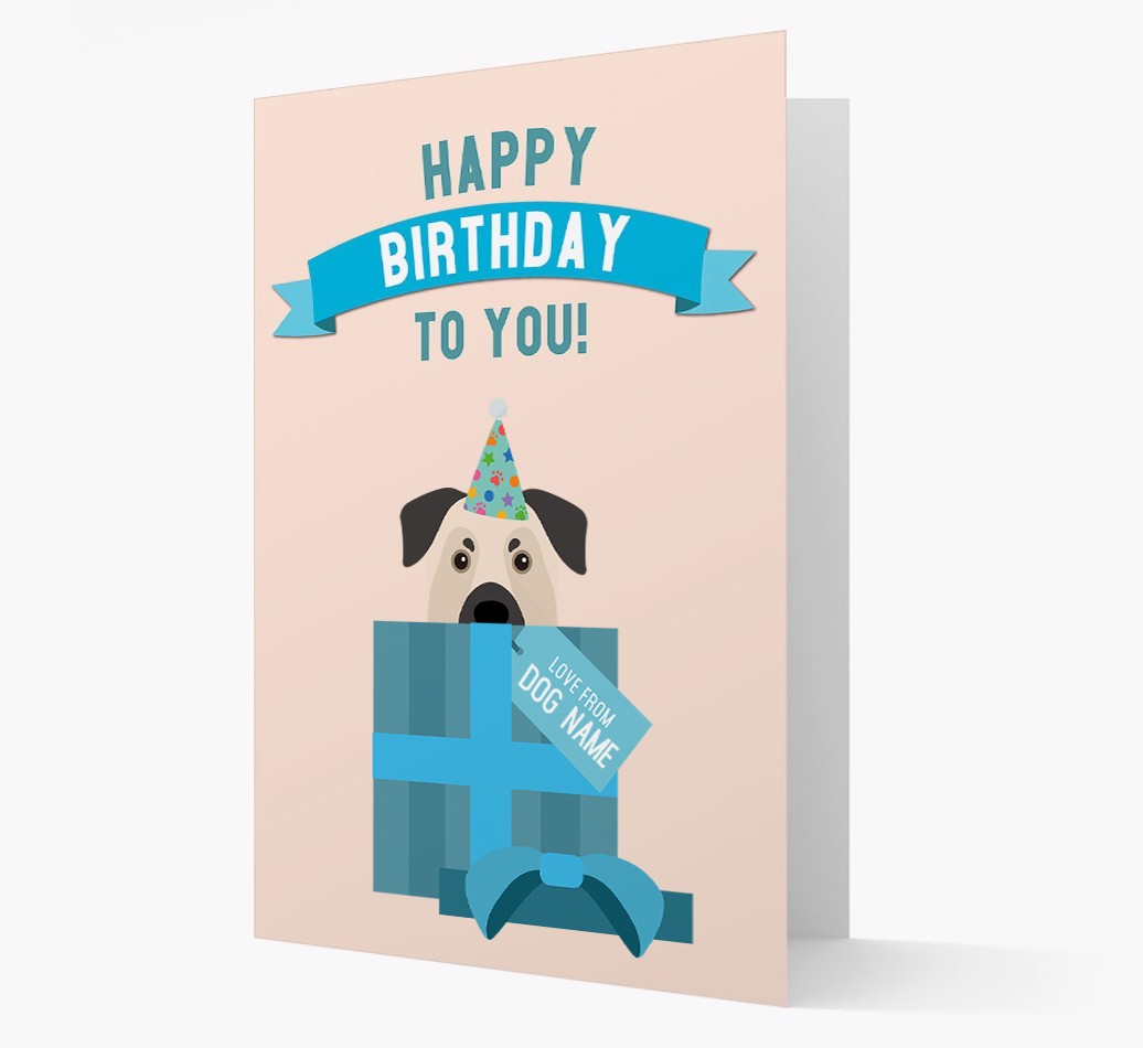 Personalised 'Happy Birthday to you! Love {dogsName}' Card