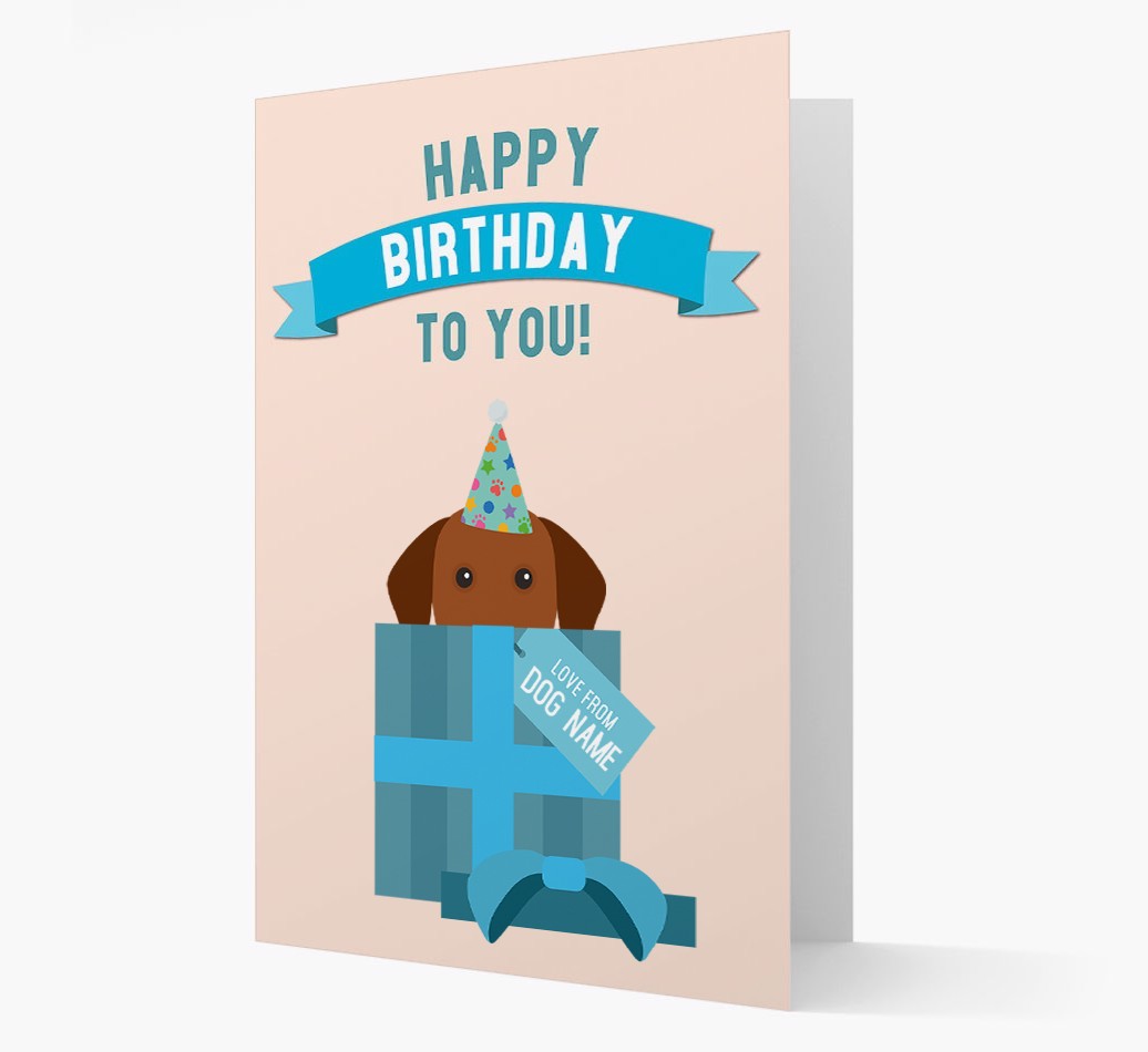 Personalised 'Happy Birthday to you! Love {dogsName}' Card