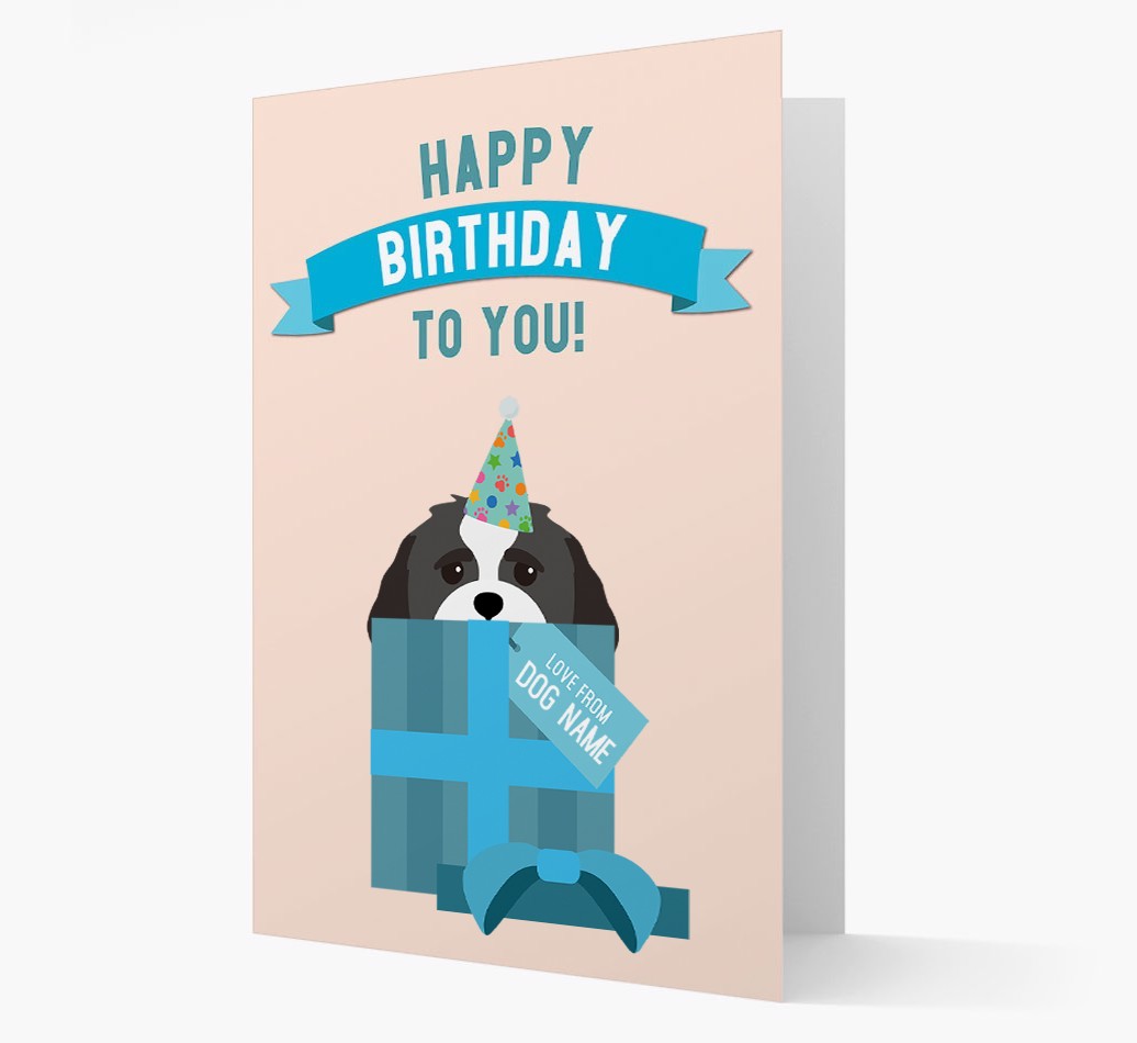 Personalised 'Happy Birthday to you! Love {dogsName}' Card