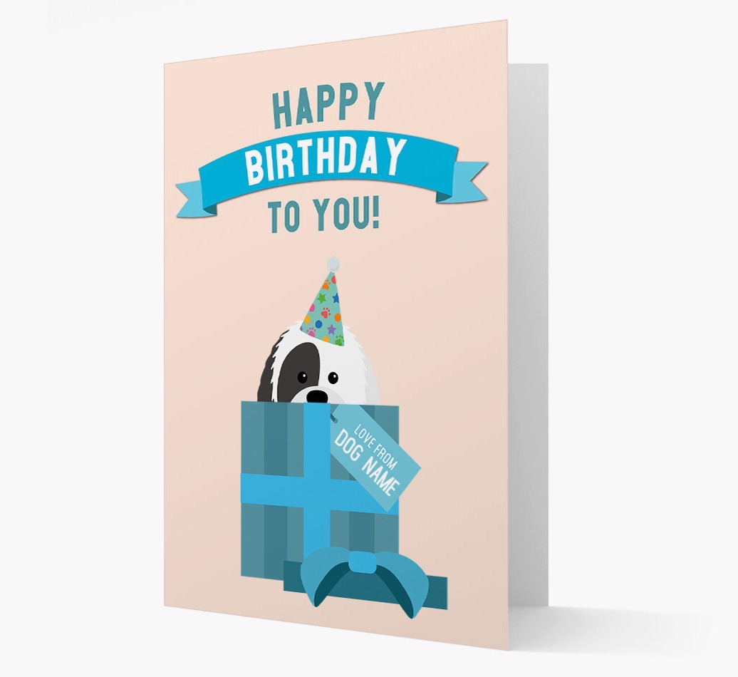 Personalised 'Happy Birthday to you! Love {dogsName}' Card