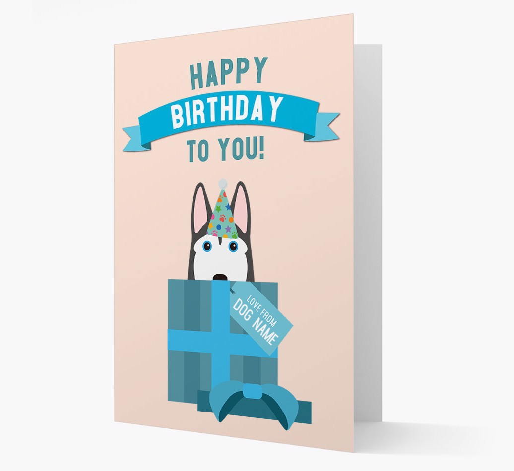 Personalised 'Happy Birthday to you! Love {dogsName}' Card