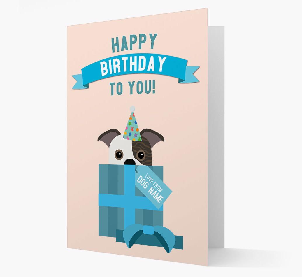 Personalized 'Happy Birthday to you! Love {dogsName}' Card