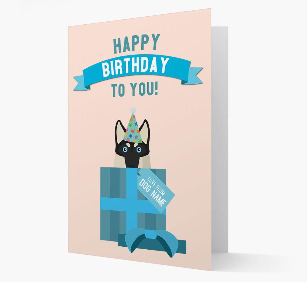 Personalized 'Happy Birthday to you! Love {dogsName}' Card