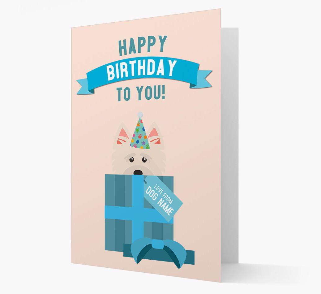 Personalized 'Happy Birthday to you! Love {dogsName}' Card